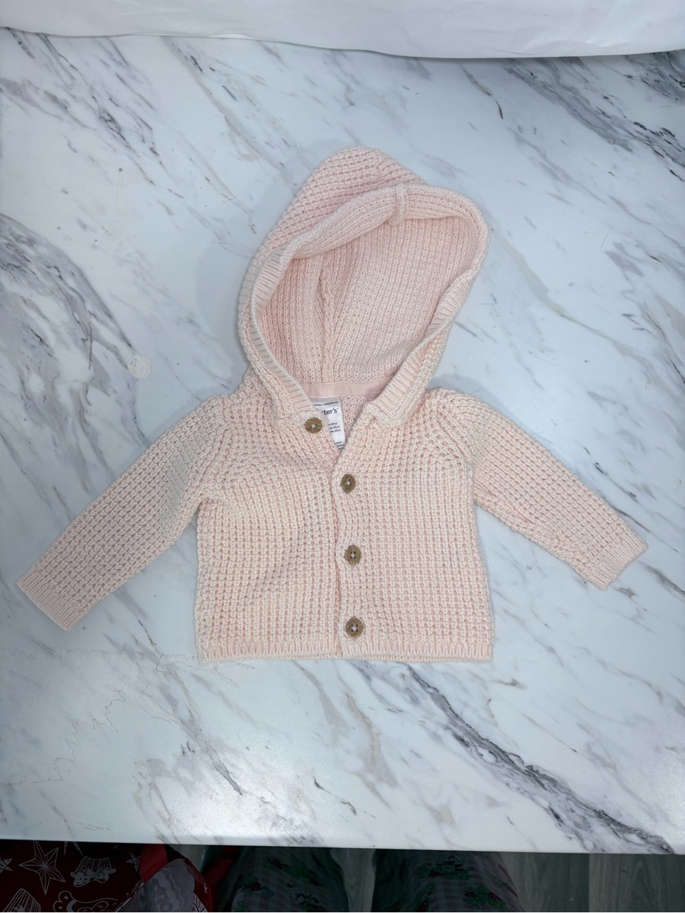 Carter's Newborn Hooded Knit Sweater - Cream